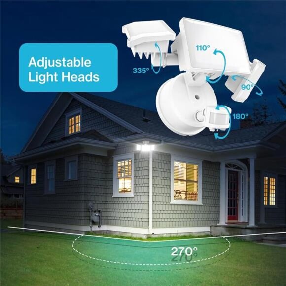 65W Motion Sensor Outdoor Lights, 6000lm Flood Lights Outdoor Motion Sensor - Picture 4 of 7